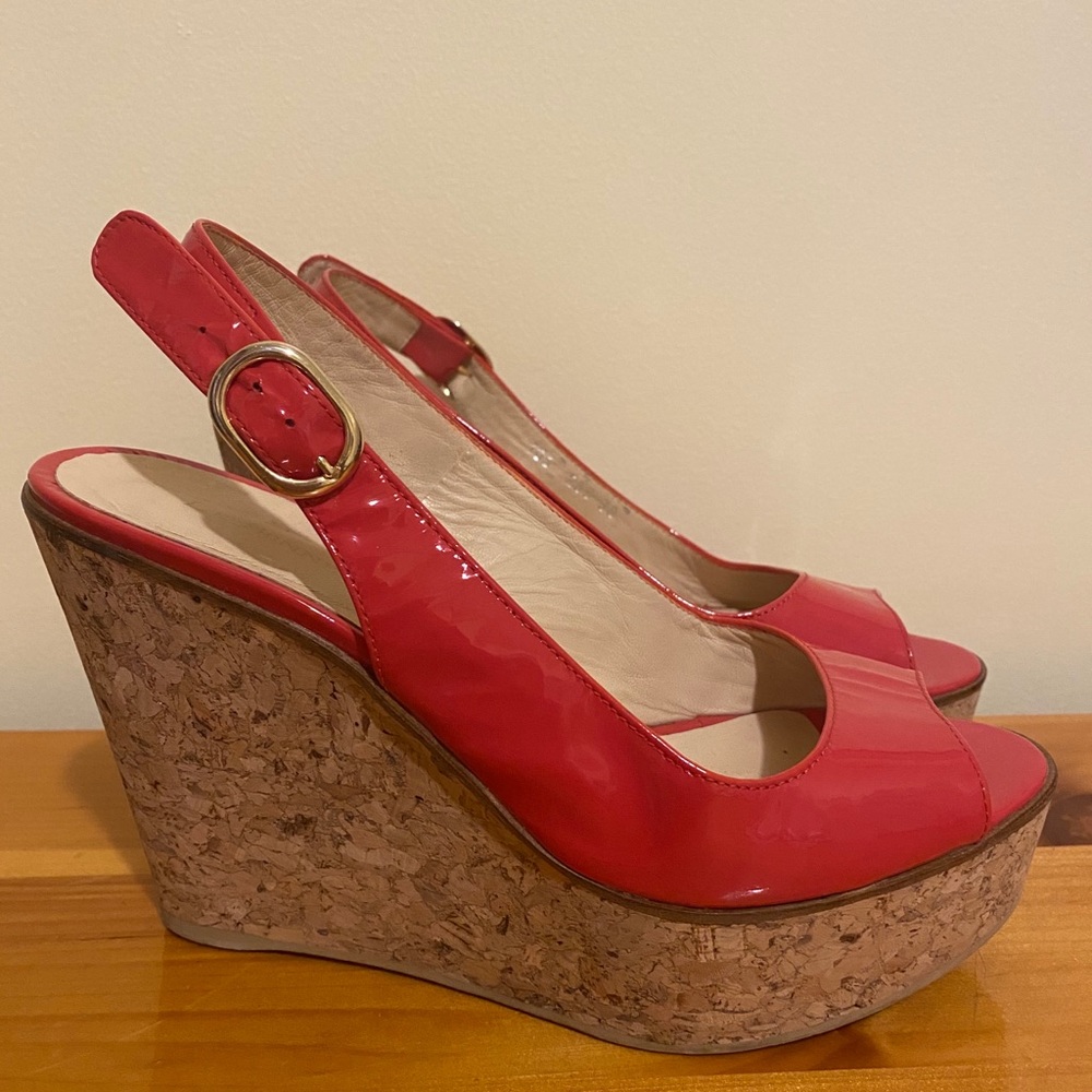 LK Bennett open toe , cork wedges, size 8